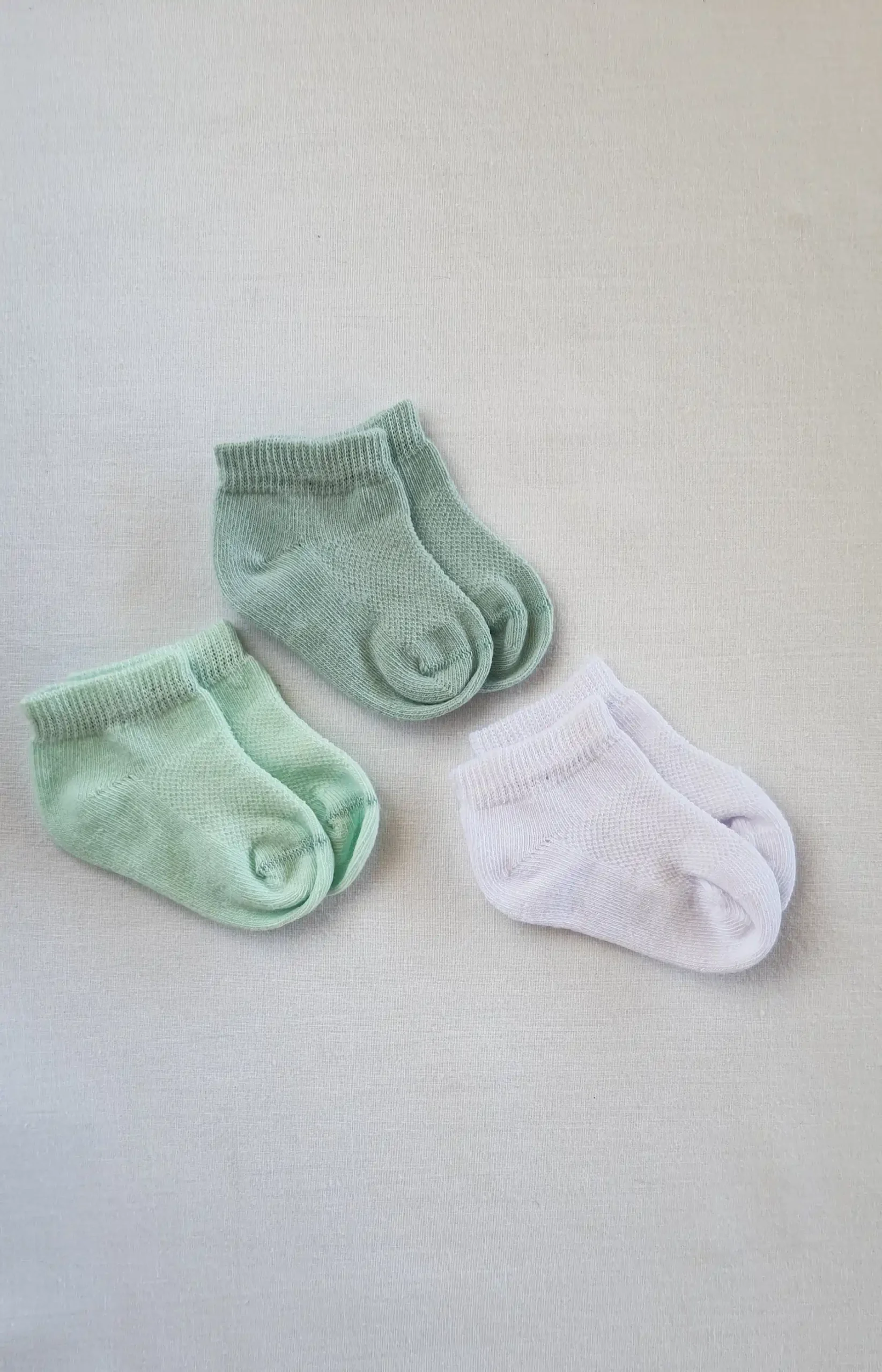 Καλτσάκια κοντά σετ 3 τμχ - Μέντα Βεραμάν Λευκό - Image 2