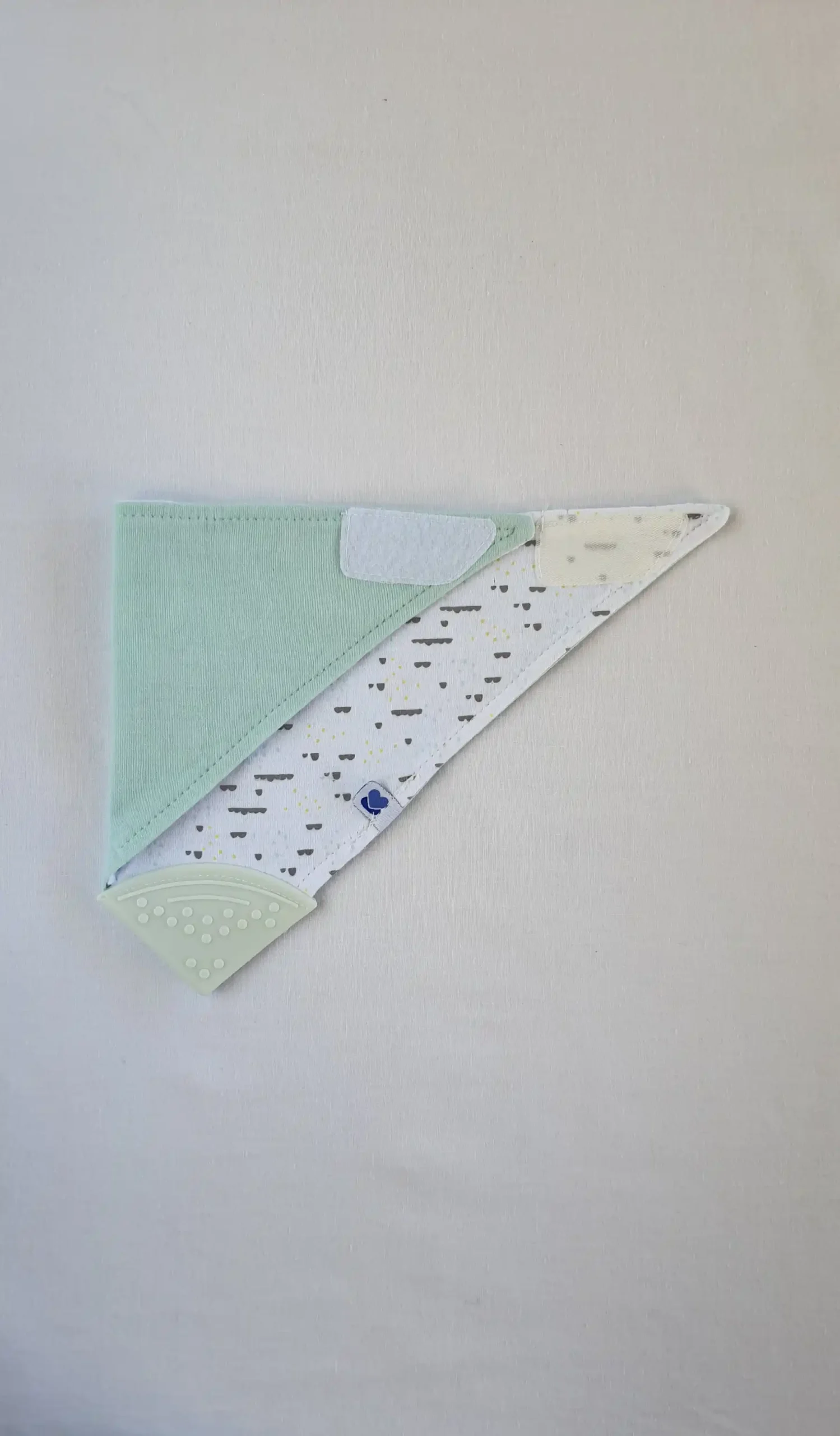Bandana baby bib with teether - Mint - Image 3