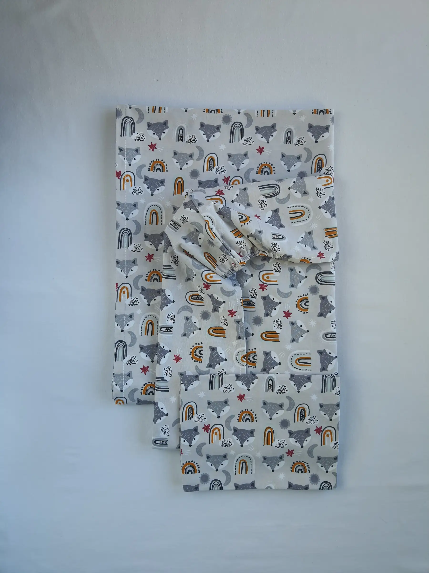 Crib sheets 3pcs set – Fox Grey - Image 2