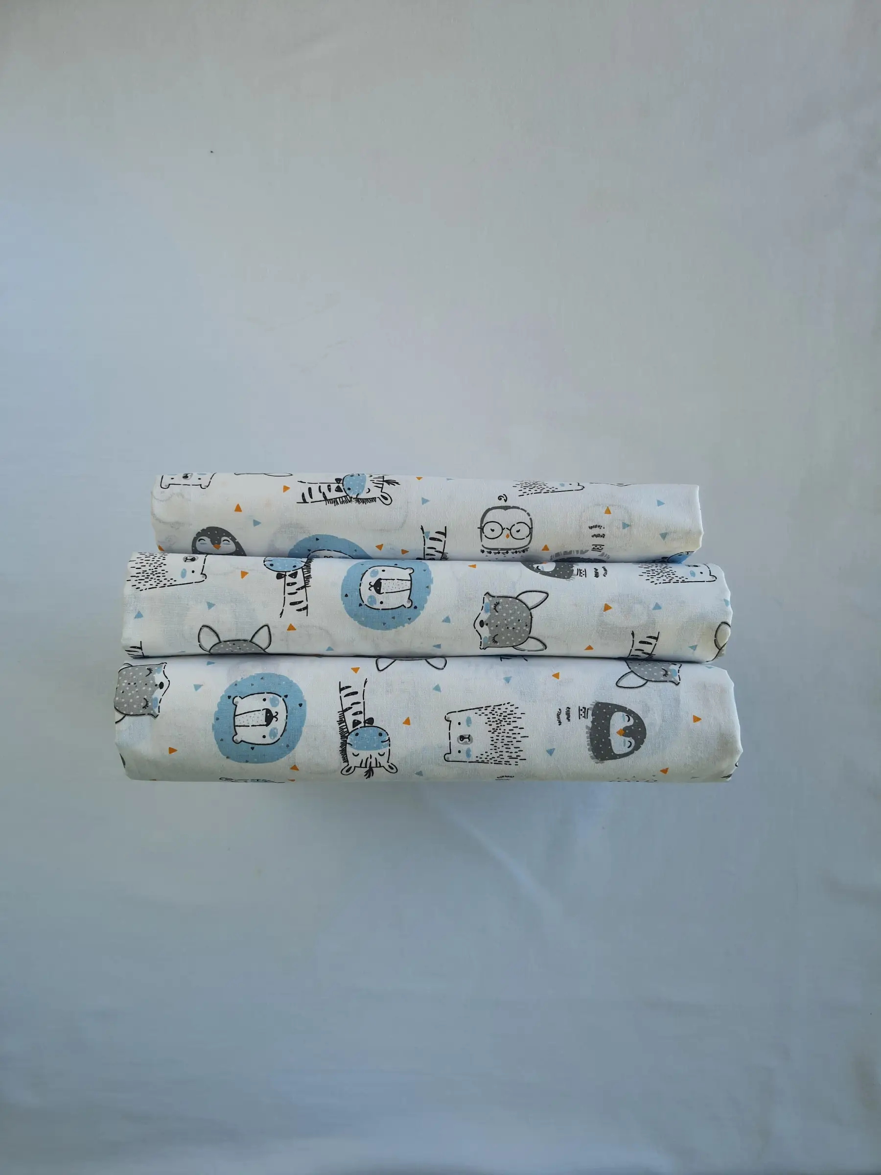 Crib sheets 3pcs set – Animals Light Blue