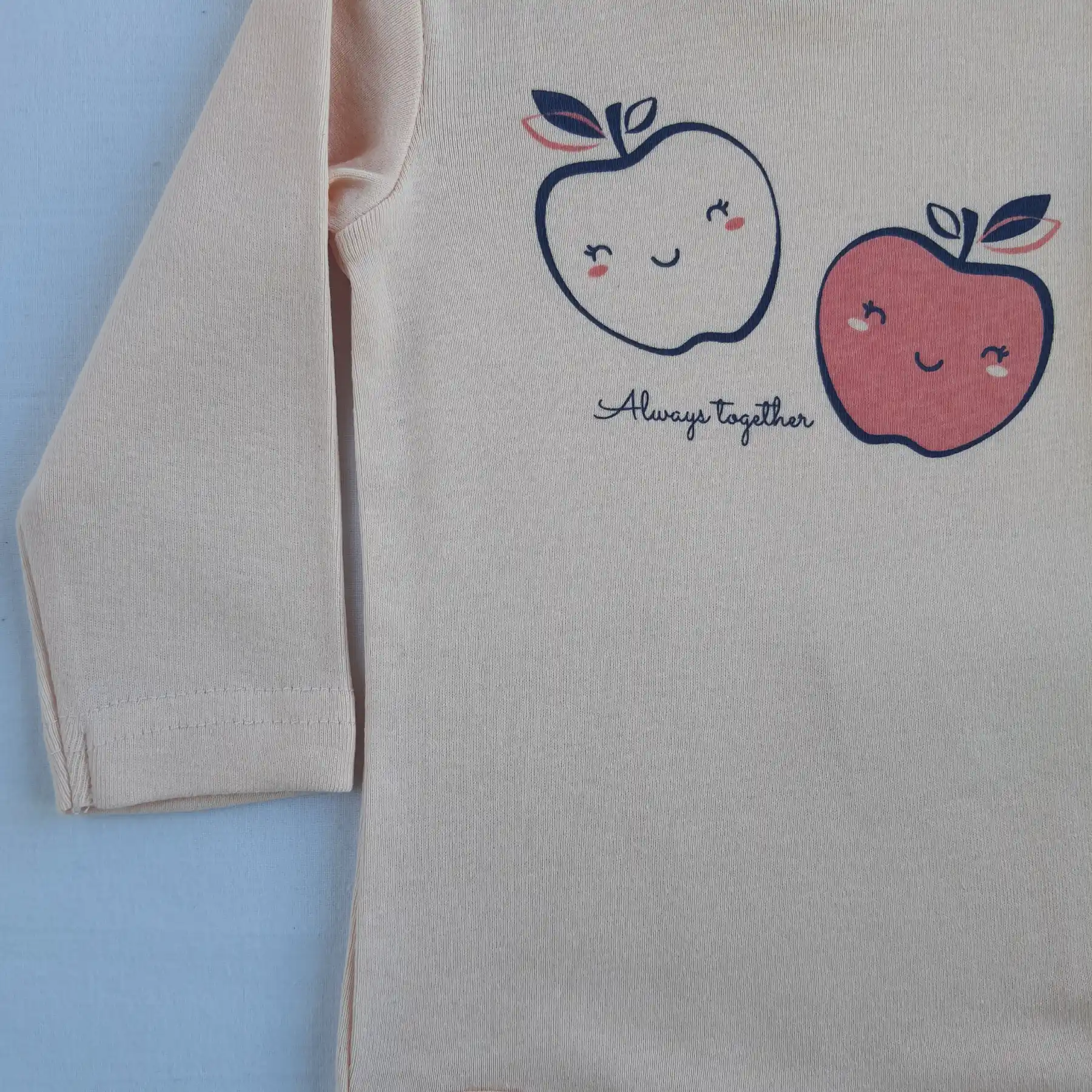 Baby bodysuit, long sleeve - Apples Pink - Image 2