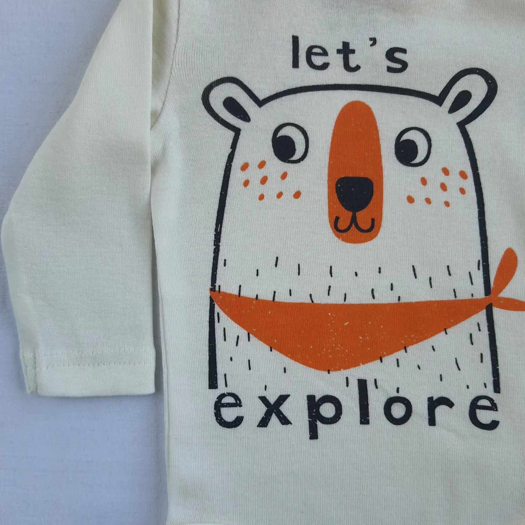 Βρεφικό κορμάκι μακρυμάνικο - Εξερευνητής Λευκό - Image 2