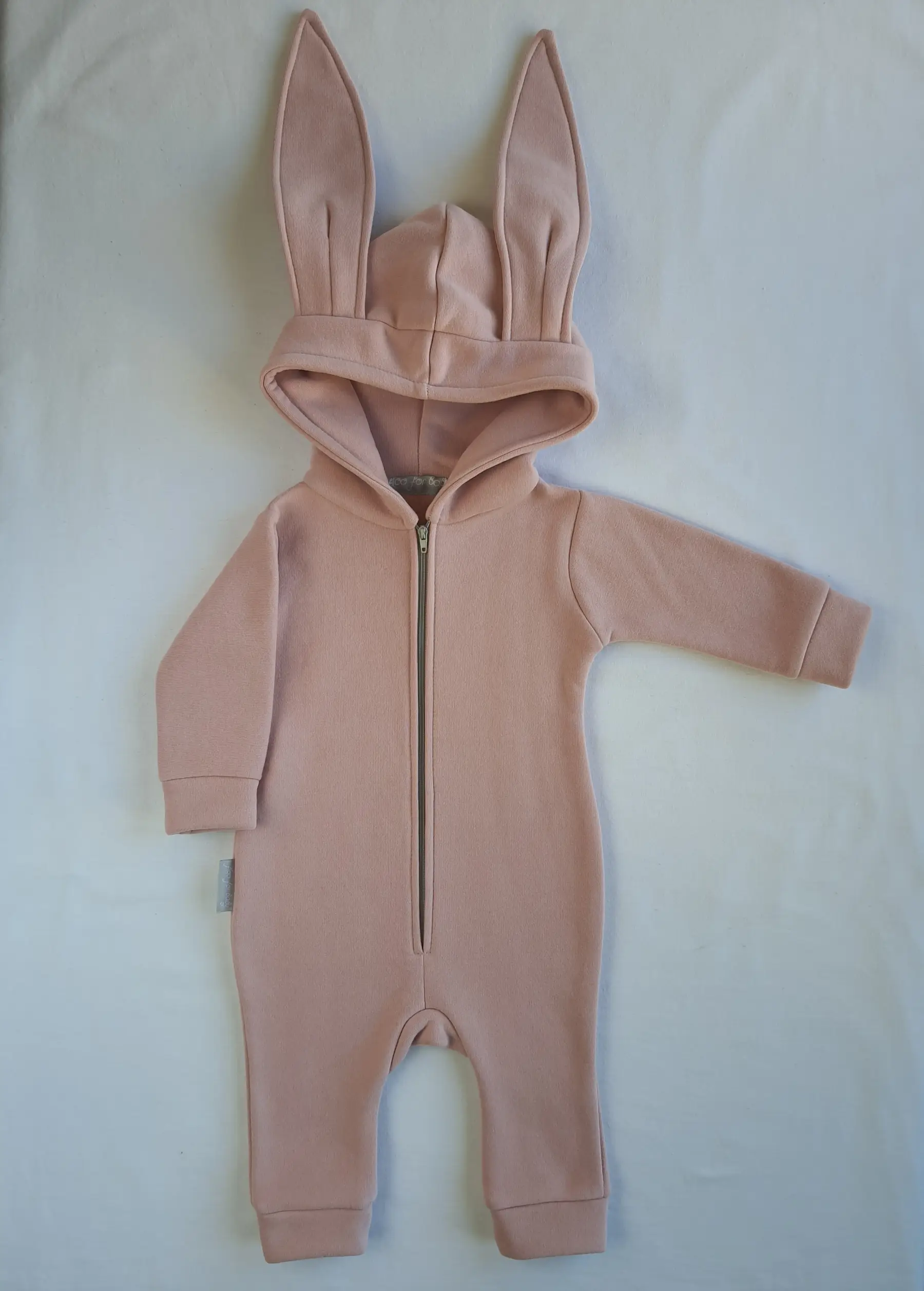 Βρεφική φόρμα εξόδου κουνελάκι fleece - Ροζ