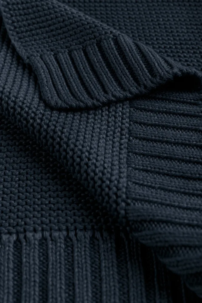Βρεφική κουβέρτα αγκαλιάς πλεκτή bamboo-βαμβακερή - Navy Μπλε - Image 3