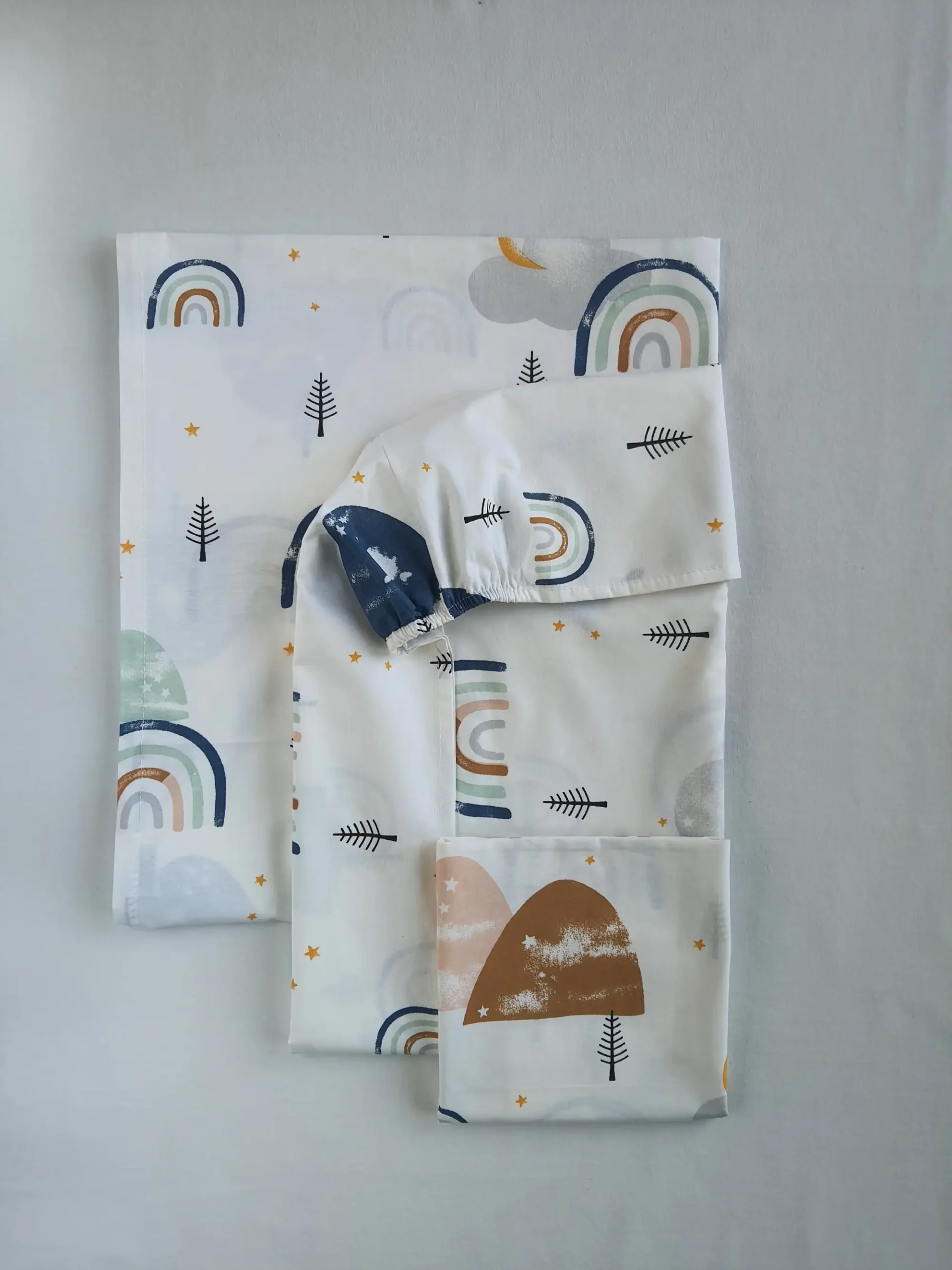 Σετ σεντόνια κούνιας 3τμχ - Ουράνιο Τόξο Μπλε - Image 2