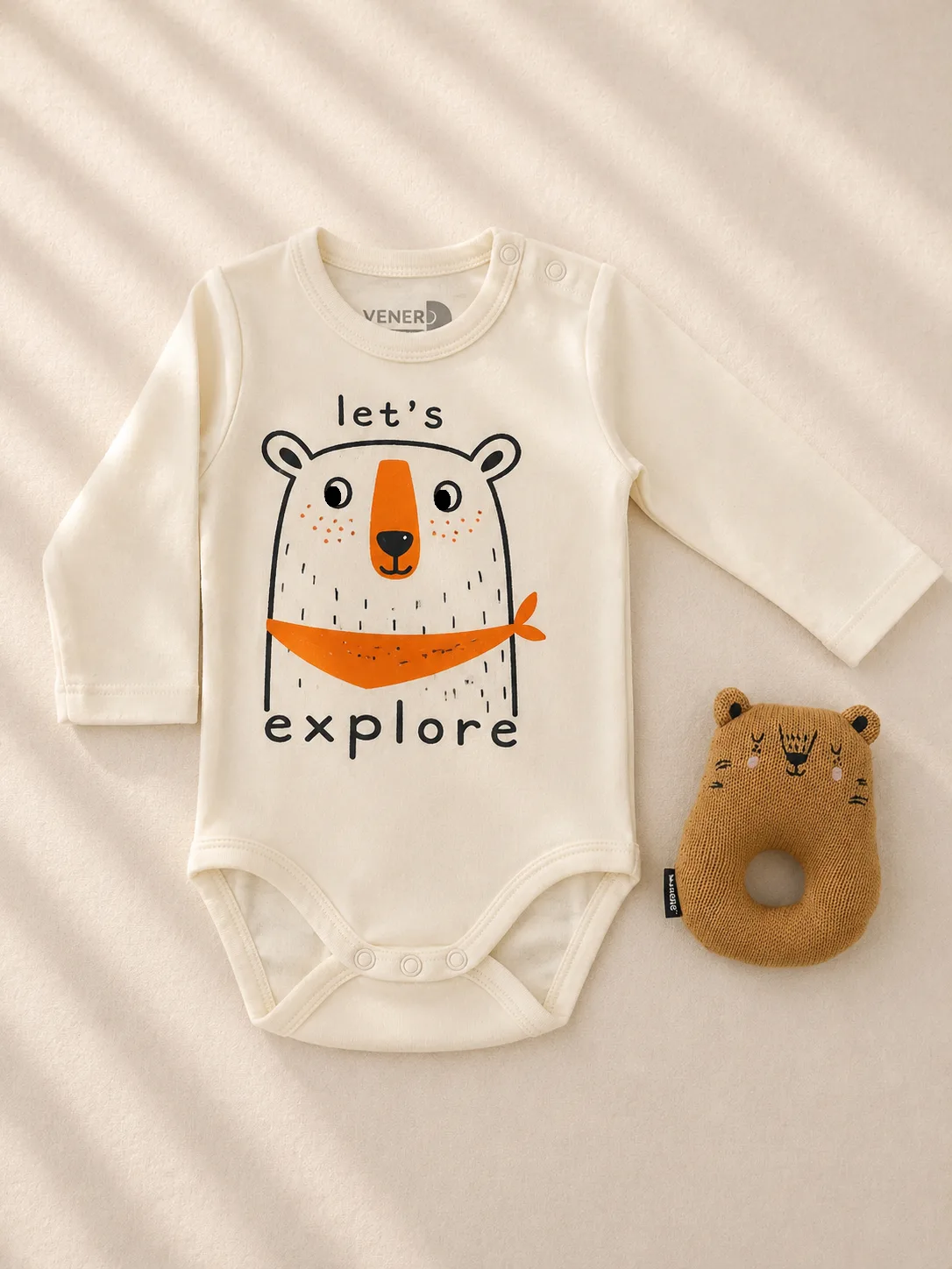 Baby bodysuit, long sleeve - Explorer White